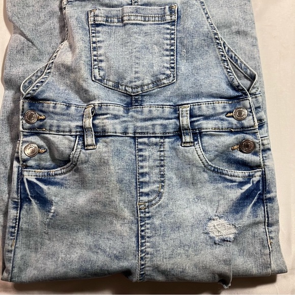 🧡2FOR$15 Urban Kids Distressed Denim Skinny Overalls - Picture 2 of 9